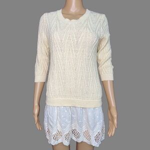Knit & Co. Cable Knit Eyelet Mini Dress Size Small/Medium